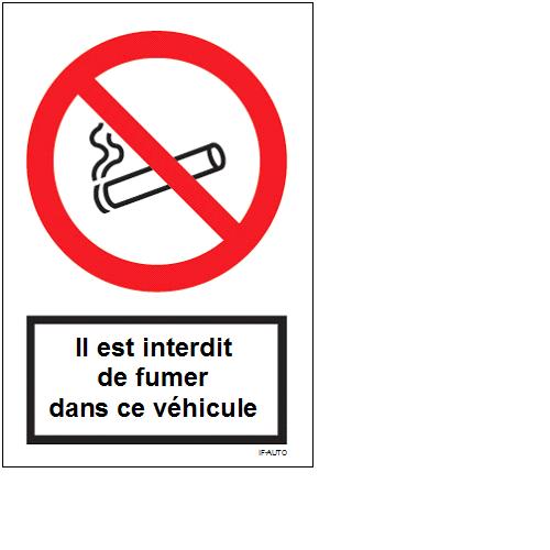 Signal d'interdiction de FUMER dans ce véhicule