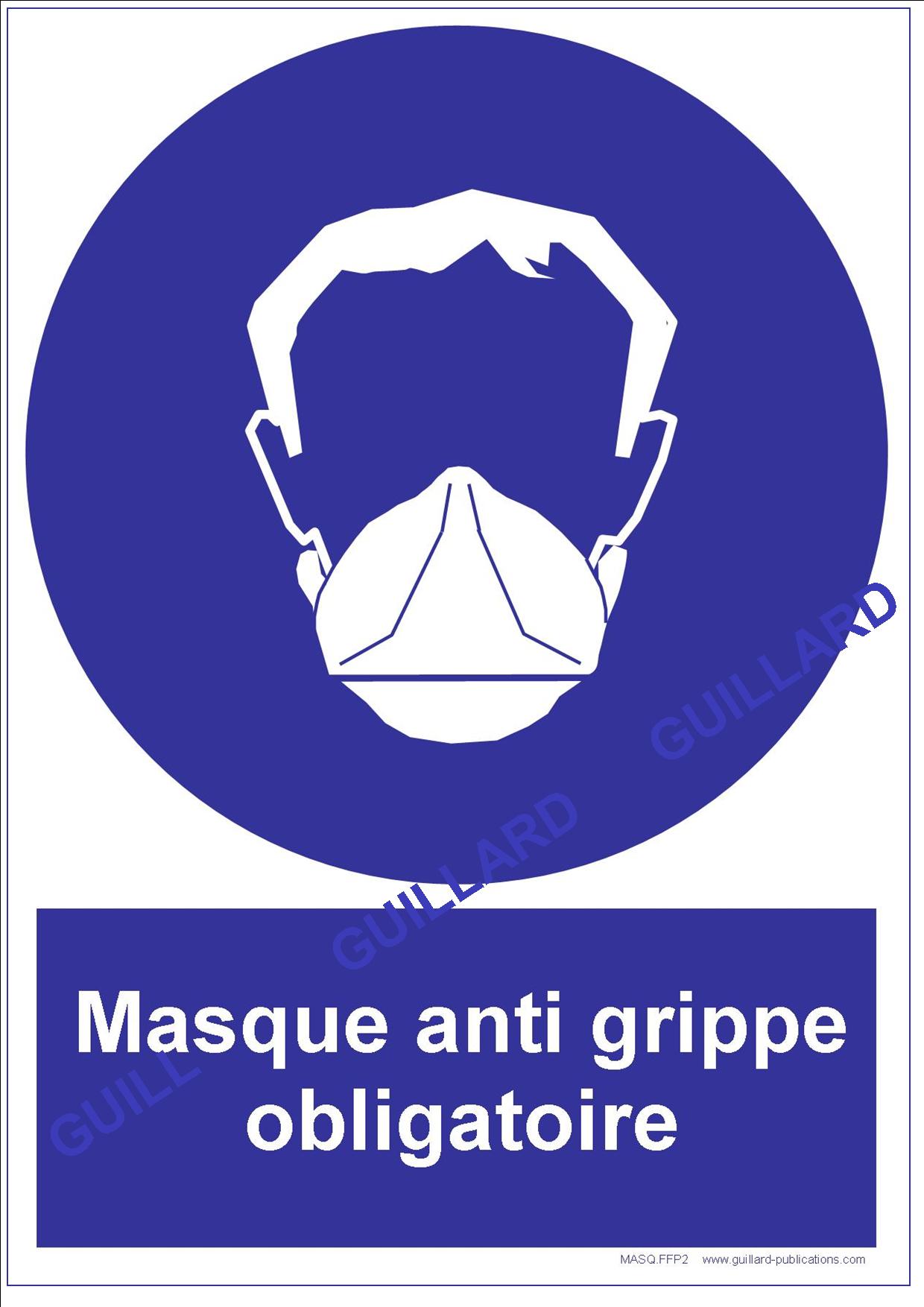 PANDEMIE - GRIPPE VIRUS A/H1N1 - Signal PORT DU MASQUE ANTI GRIPPE OBLIGATOIRE - VITROPHANIE