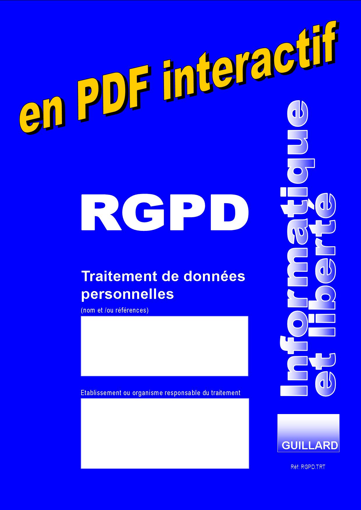  Registre RGPD   Traitement des données personnelles en PDF Interactif- Formulaire RGPD.TRT.PDF