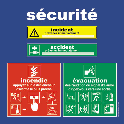 ERP et ERT - Panneau de consignes scurit incendie vacuation pour PARKING: PALIER D'ESCALIER  et ESPACE DE STATIONNEMENT - PARK