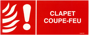  Panneau de signalisation CLAPET COUPE FEU -   CLAP-FEU